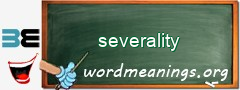 WordMeaning blackboard for severality